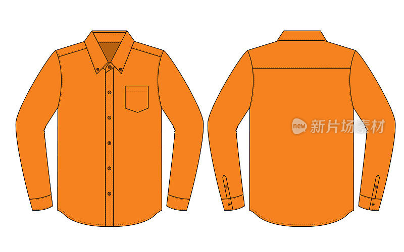 Orange Uniform Shirt Vector for Template